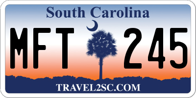 SC license plate MFT245