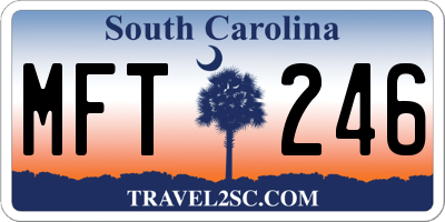 SC license plate MFT246
