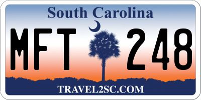 SC license plate MFT248