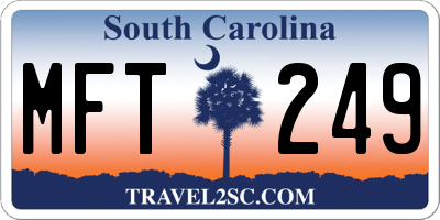 SC license plate MFT249