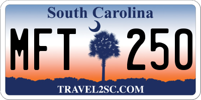 SC license plate MFT250
