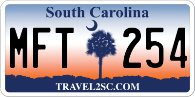 SC license plate MFT254
