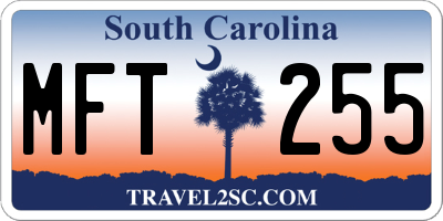 SC license plate MFT255