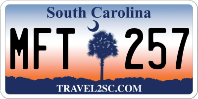 SC license plate MFT257