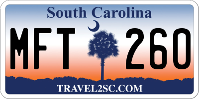 SC license plate MFT260