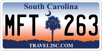 SC license plate MFT263