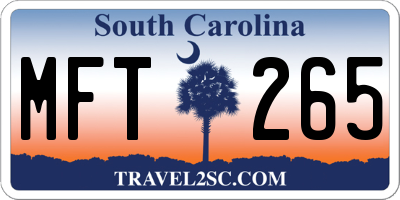 SC license plate MFT265