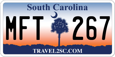 SC license plate MFT267