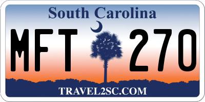 SC license plate MFT270