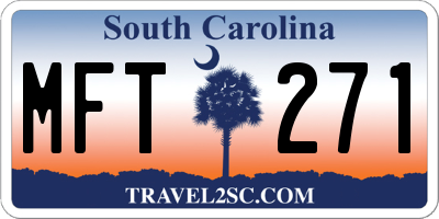 SC license plate MFT271