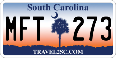 SC license plate MFT273