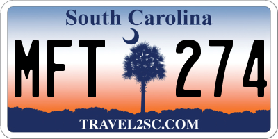 SC license plate MFT274