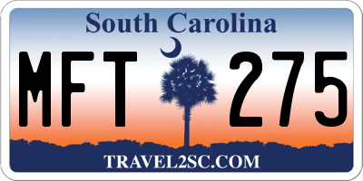 SC license plate MFT275