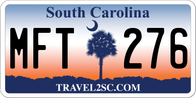 SC license plate MFT276