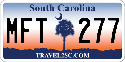 SC license plate MFT277