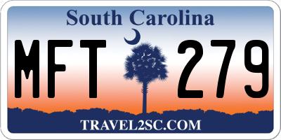 SC license plate MFT279