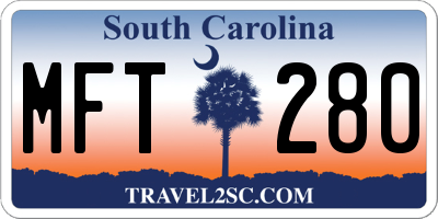 SC license plate MFT280