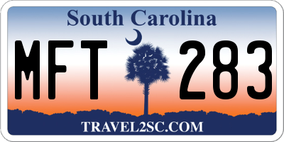 SC license plate MFT283