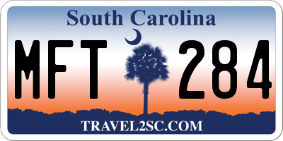 SC license plate MFT284