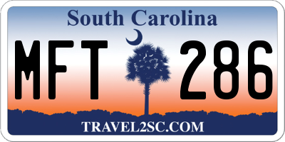 SC license plate MFT286