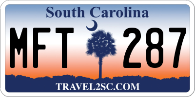 SC license plate MFT287