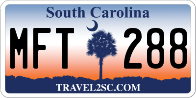 SC license plate MFT288