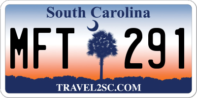 SC license plate MFT291