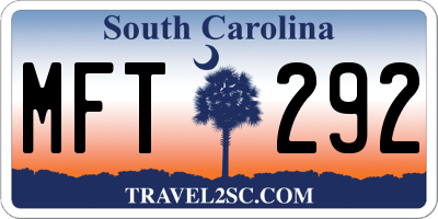 SC license plate MFT292