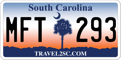 SC license plate MFT293