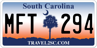 SC license plate MFT294