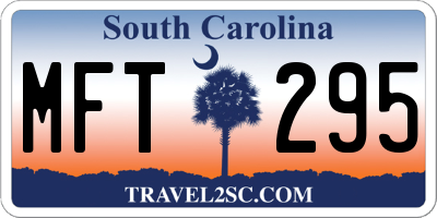SC license plate MFT295
