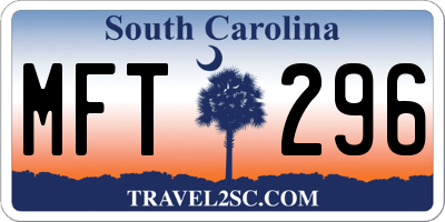SC license plate MFT296