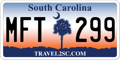 SC license plate MFT299