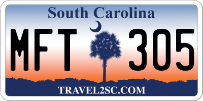 SC license plate MFT305