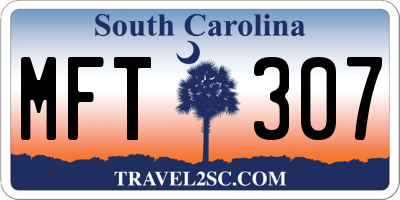 SC license plate MFT307