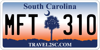 SC license plate MFT310