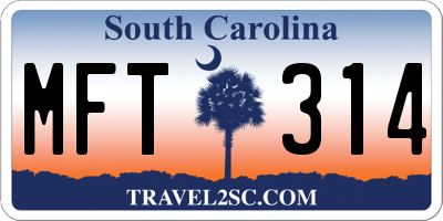SC license plate MFT314