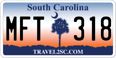 SC license plate MFT318