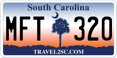 SC license plate MFT320