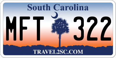 SC license plate MFT322