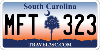 SC license plate MFT323