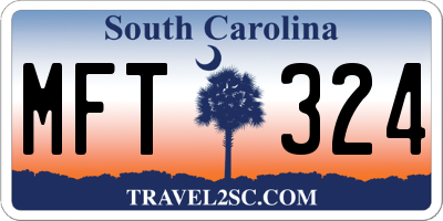 SC license plate MFT324