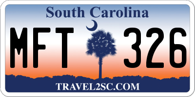 SC license plate MFT326
