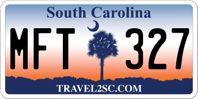 SC license plate MFT327