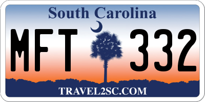 SC license plate MFT332