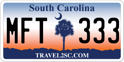 SC license plate MFT333