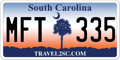 SC license plate MFT335