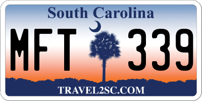 SC license plate MFT339
