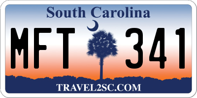 SC license plate MFT341
