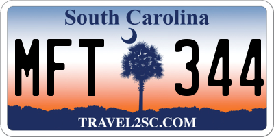 SC license plate MFT344